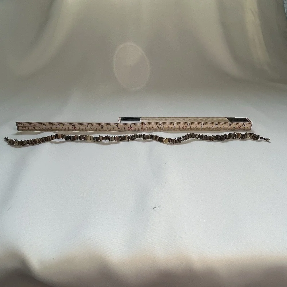 Vintage 70s 80s 90s Shell Chip Necklace Brown Translucent Surfer Choker Barrel